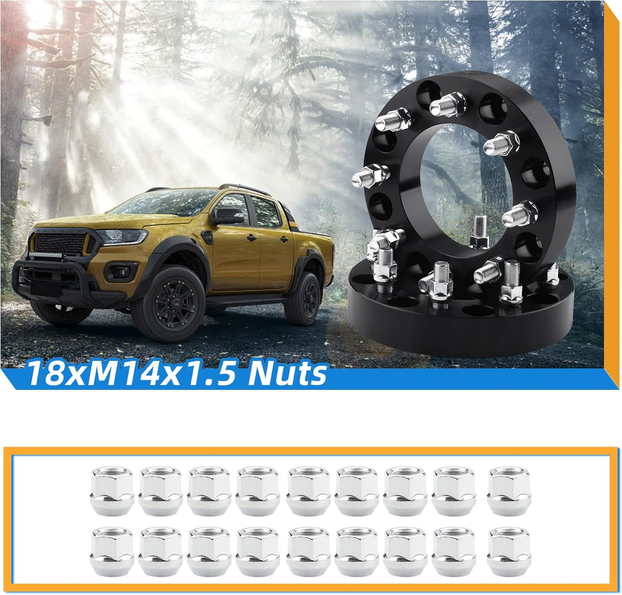 Richeer 8x180mm to 8x6.5" Wheel Adapters for Silverado and Compatible Models