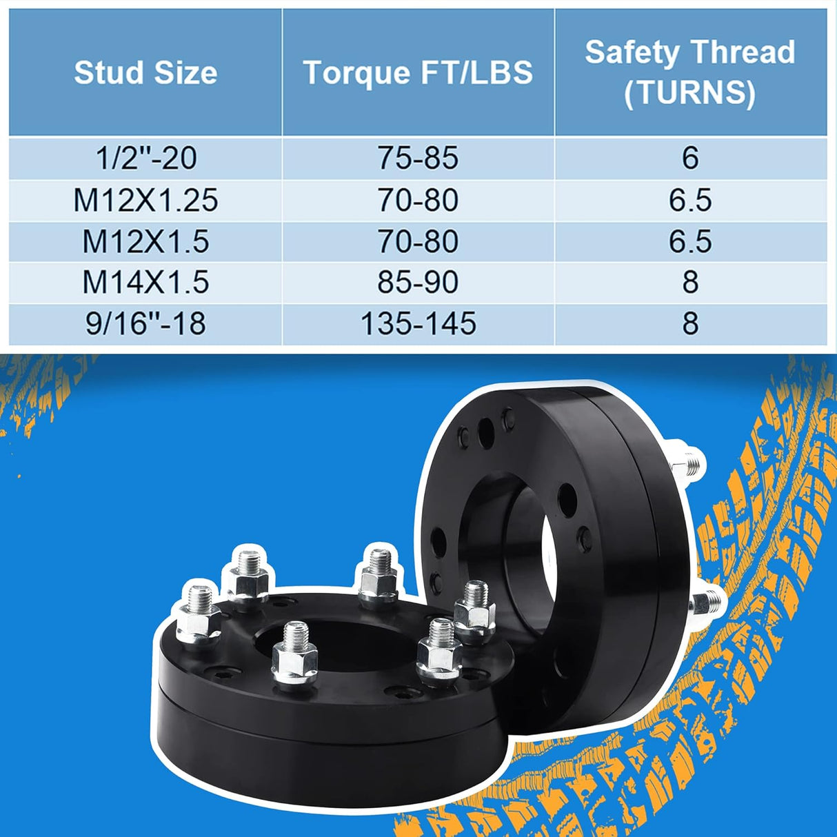 Richeer 5x135mm to 6x5.5" Wheel Adapters 5 To 6 Lug Conversion