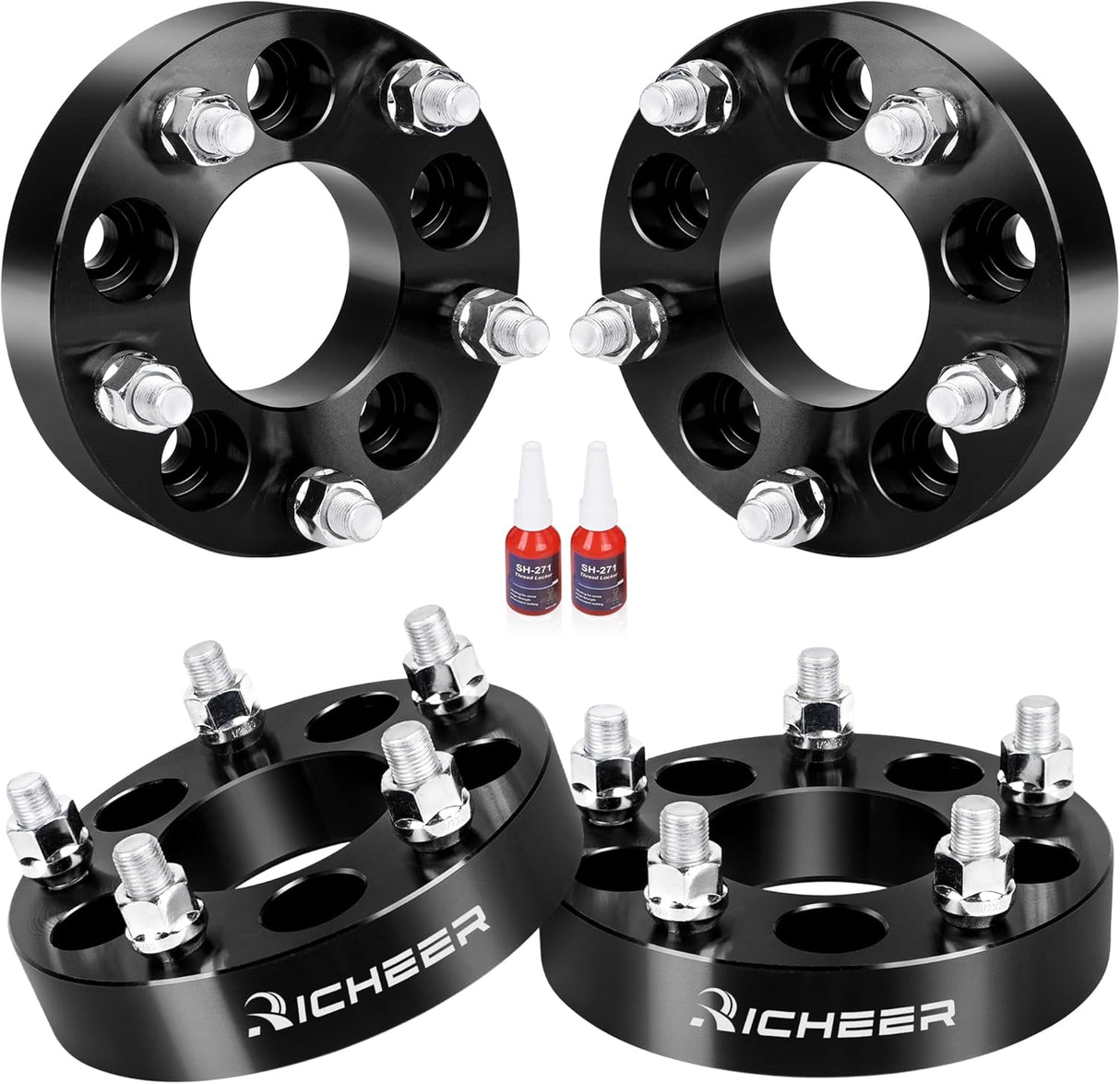 Richeer 1.25" 5x4.5 to 5x5 Wheel Adapters 4PCS(Ford Jeep)
