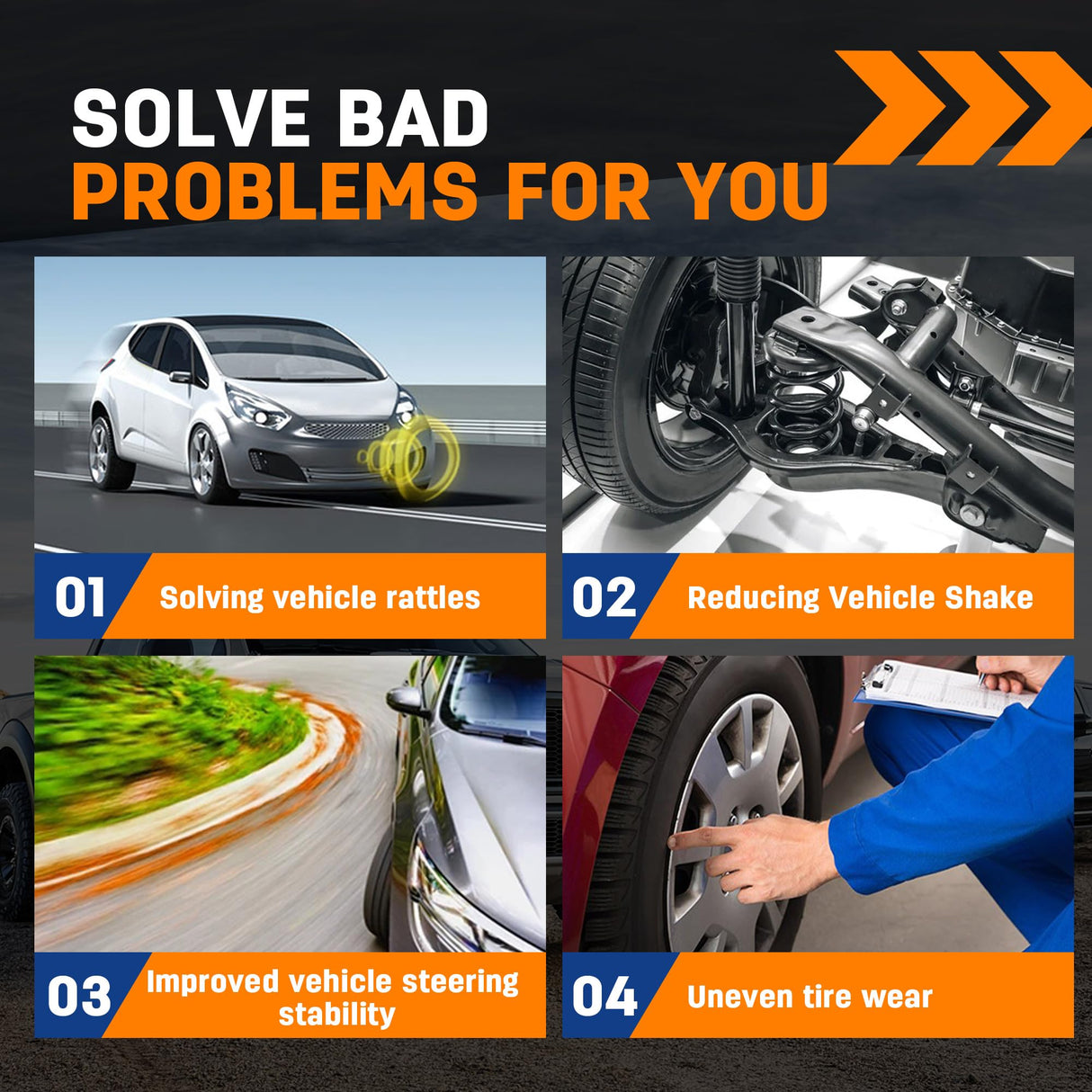 Richeer 2-4" Front Upper Control Arms & 2-4" Lift Suspension Kit Adjustable Control Arm (2004-2024 F150)