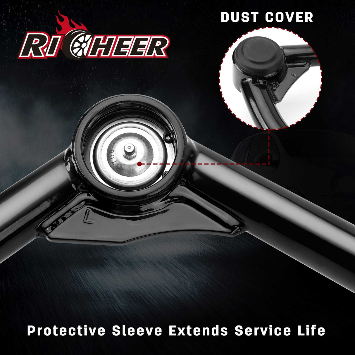 Richeer Front Upper Control Arms for 2-4" Lift Fits 2009-2025 Ram 1500 - Black