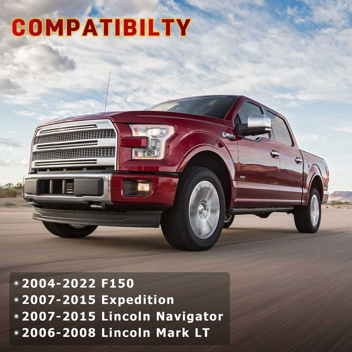 Richeer Front Upper Control Arms for 2-4" Litf Fits Ford & Lincoln(04-24 F150, Navigator & More) - Red