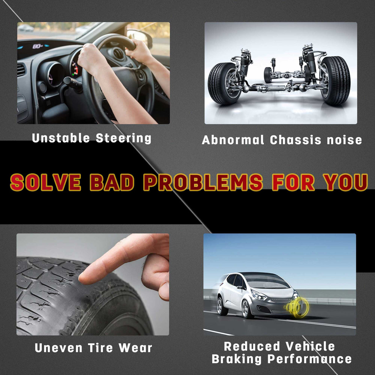 Richeer Front Upper Control Arms for 2-4" Litf Fits Ford & Lincoln(04-24 F150, Navigator & More) - Red