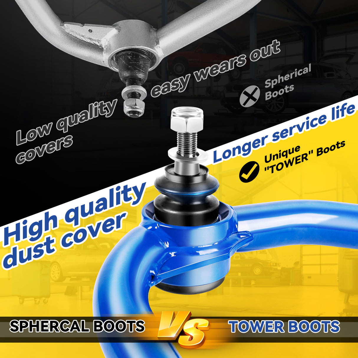 Richeer Front Upper Control Arms for 2-4" Litf Fits Ford & Lincoln(04-24 F150, Navigator & More) - Blue