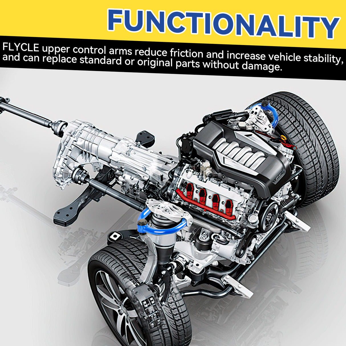 Richeer Front Upper Control Arms for 2-4" Litf Fits Ford & Lincoln(04-24 F150, Navigator & More) - Blue