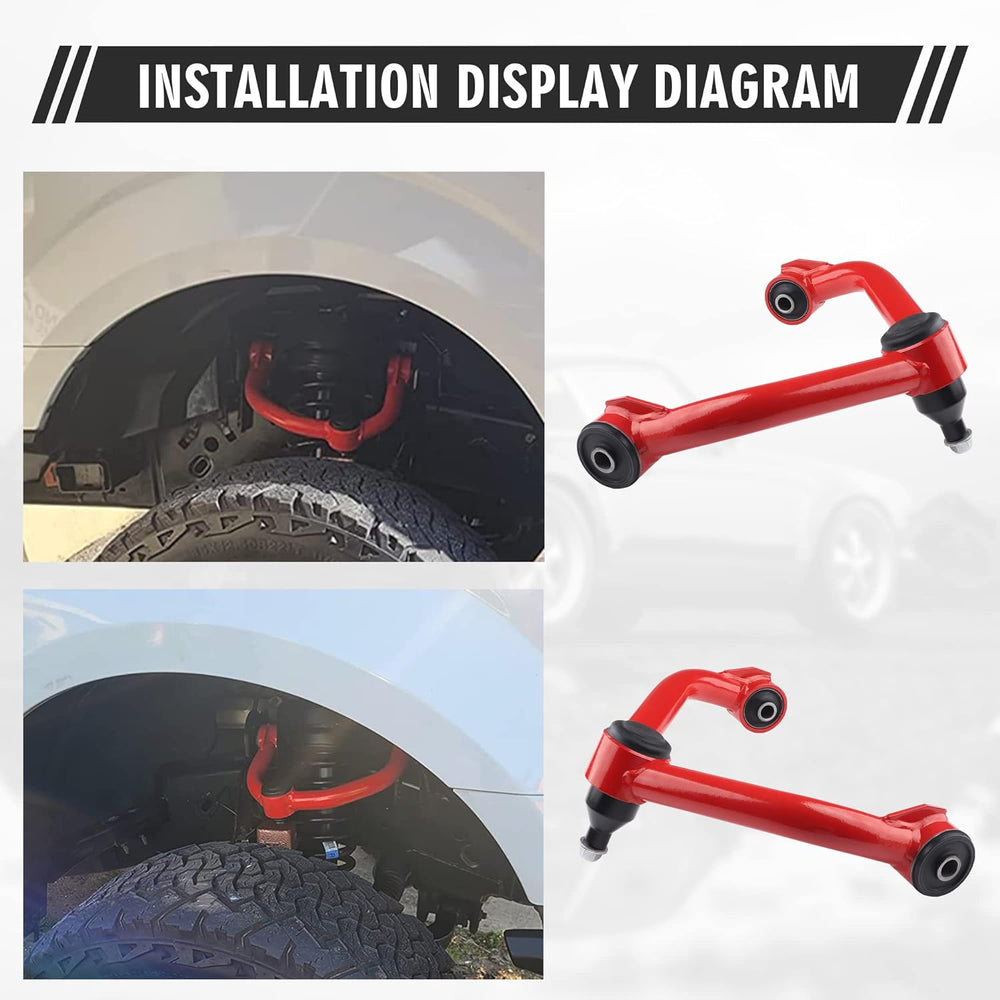 Richeer Lift Front Upper Control Arms for 2-4" Lift Fits Chevy and GMC(11-19 Silverado, Sierra) - Red