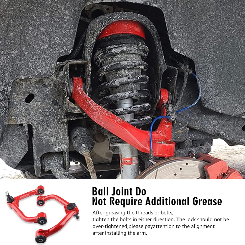 Richeer Lift Front Upper Control Arms for 2-4" Lift Fits Chevy and GMC(11-19 Silverado, Sierra) - Red