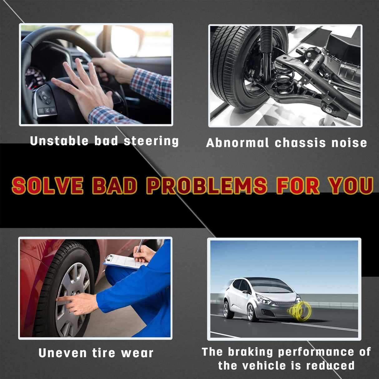 Richeer Lift Front Upper Control Arms for 2-4" Lift Fits Chevy and GMC(11-19 Silverado, Sierra) - Black