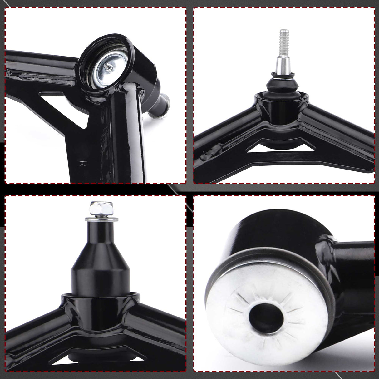 Richeer Front Upper Control Arms for 2-4" Lift Fits Chevy and GMC(00-10 Silverado, Sierra, H2 & More) - Black