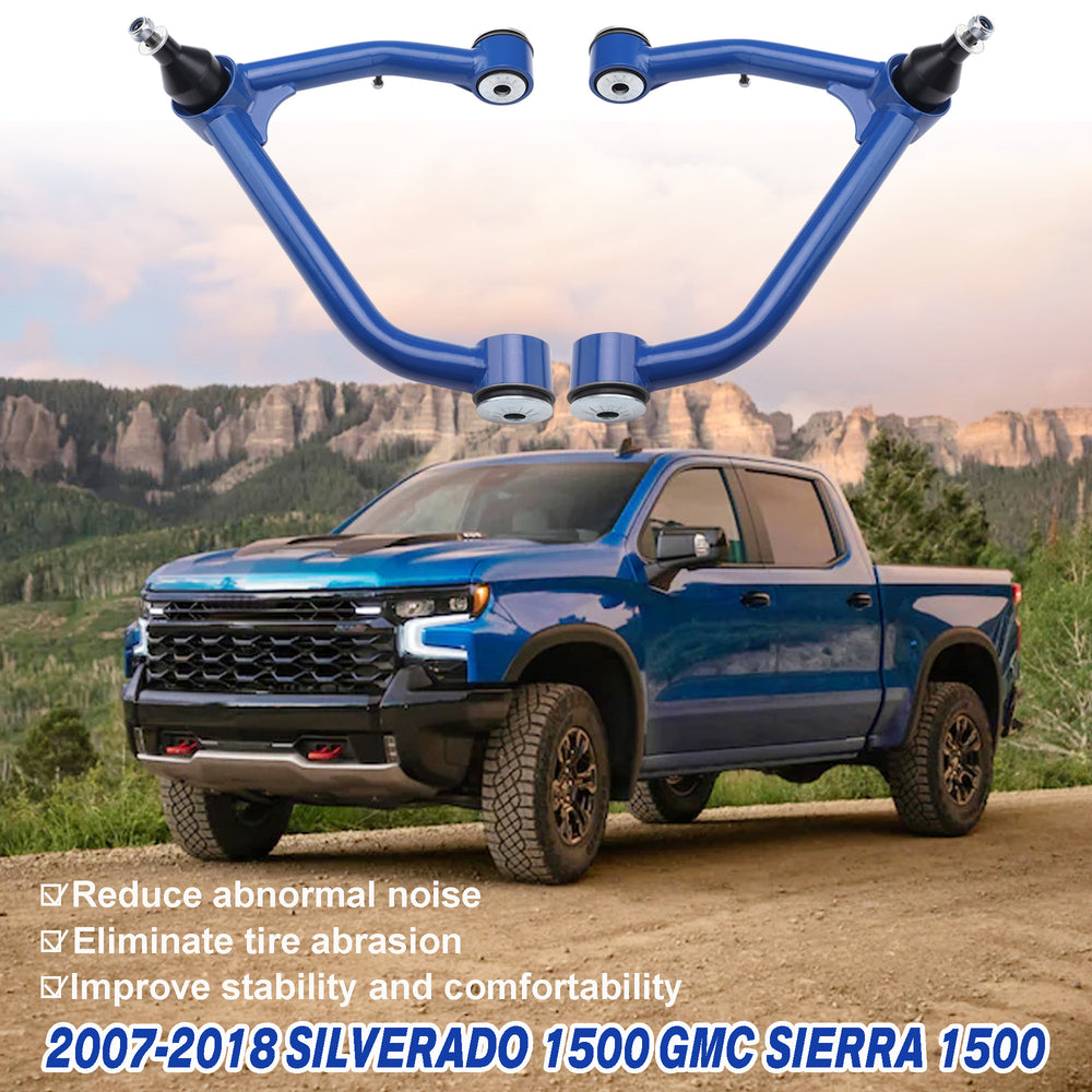 Richeer Front Upper Control Arms for 2-4" Lift Fits Chevy, GMC(07-16 Silverado, Sierra, Tahoe & More)- Blue