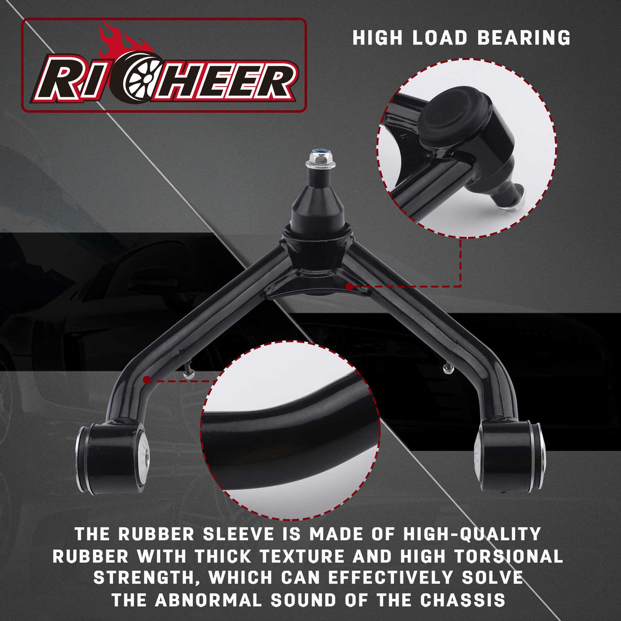 Richeer Front Upper Control Arms for 2-4" Lift Fits Chevy, GMC(99-06 Silverado, Sierra, Escalade & More)
