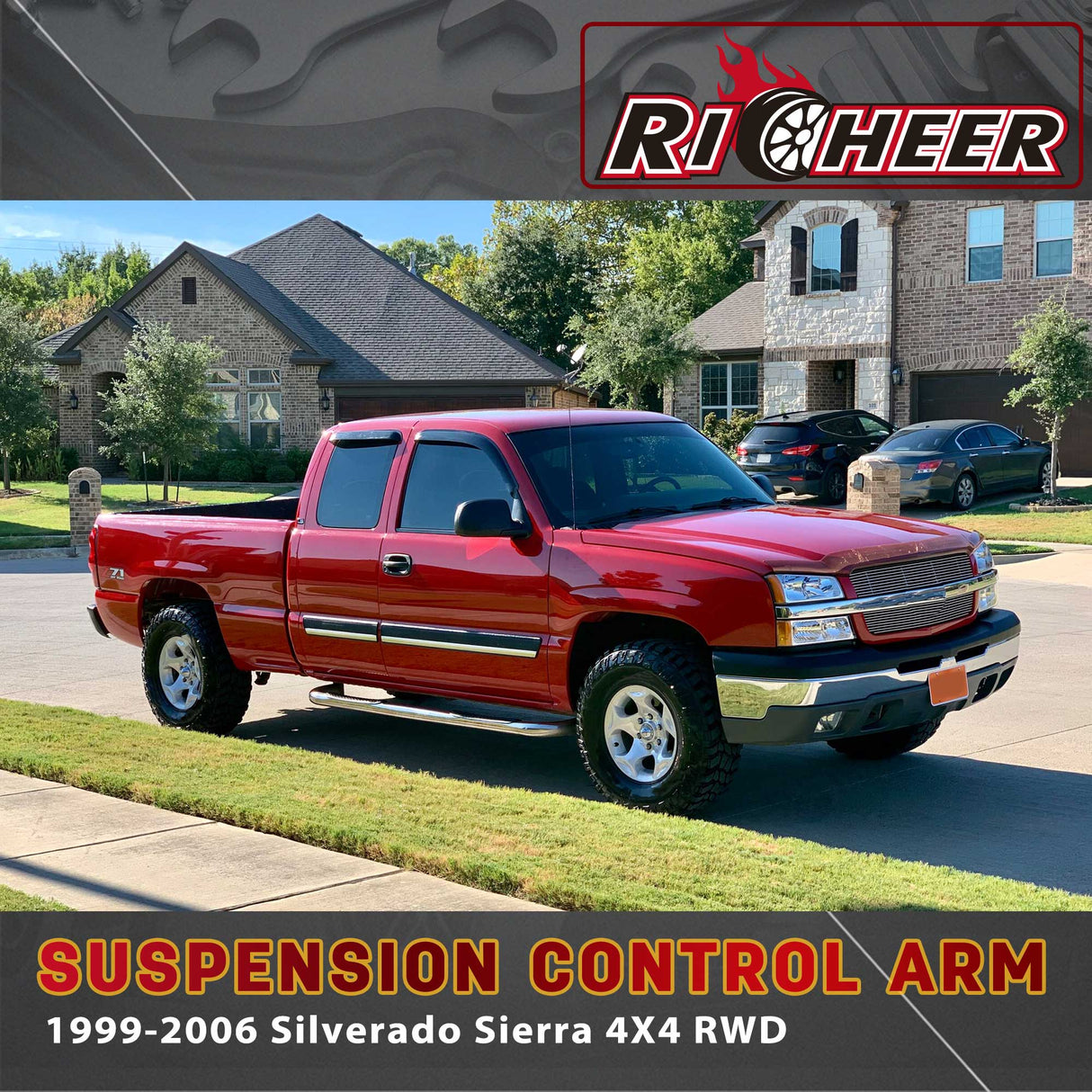 Richeer Front Upper Control Arms for 2-4" Lift Fits Chevy, GMC(99-06 Silverado, Sierra, Escalade & More)