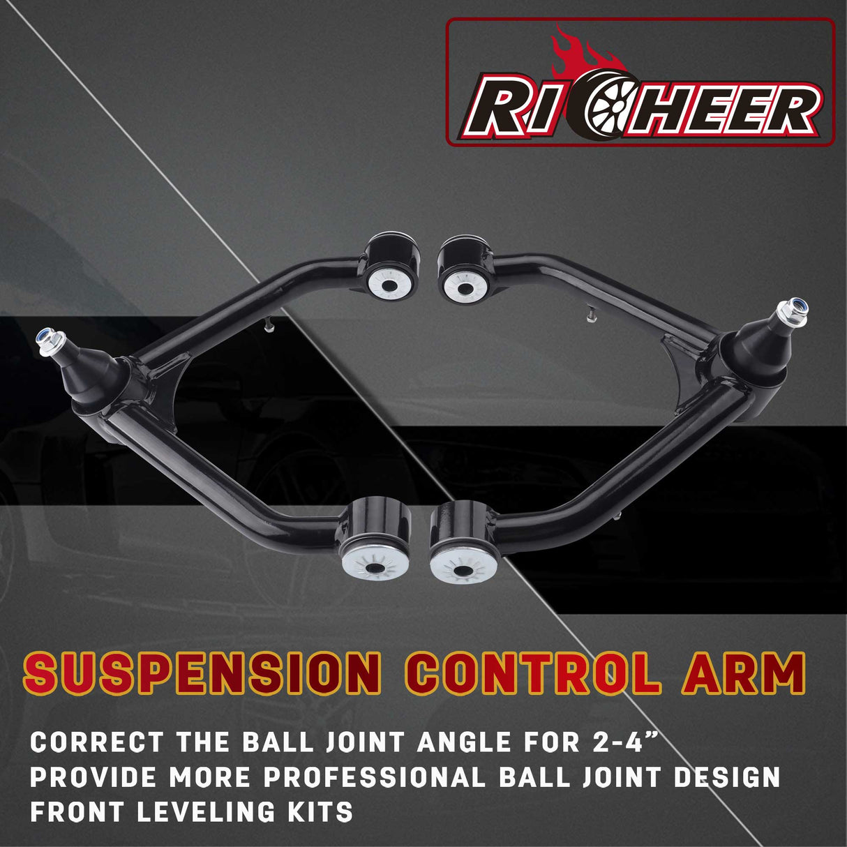 Richeer Front Upper Control Arms for 2-4" Lift Fits Chevy, GMC(99-06 Silverado, Sierra, Escalade & More)