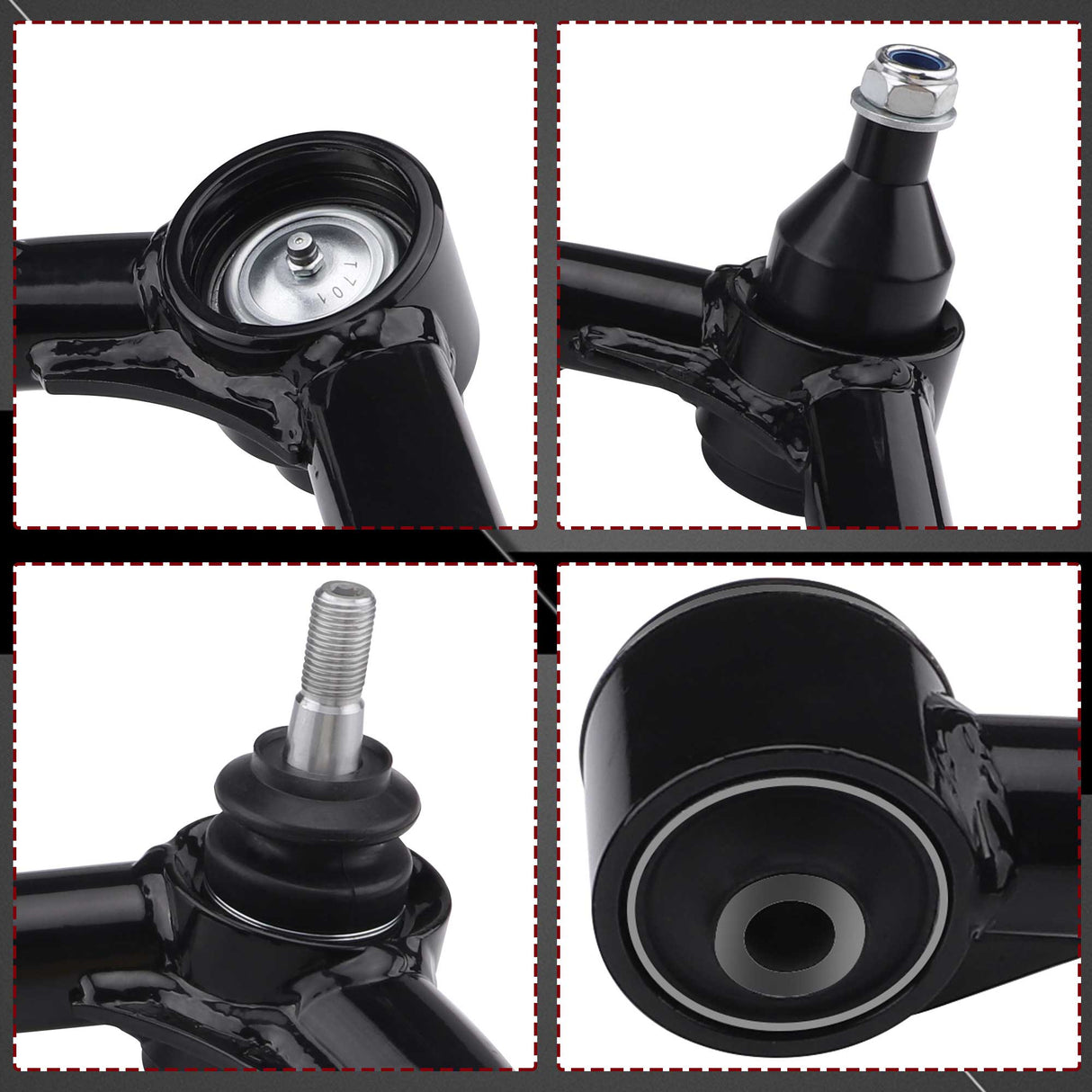 Richeer Front Upper Control Arms for 2-4“ Lift Fits 2005-2023 Toyota Tacoma(Only Fit 6 Lug Models)- Black