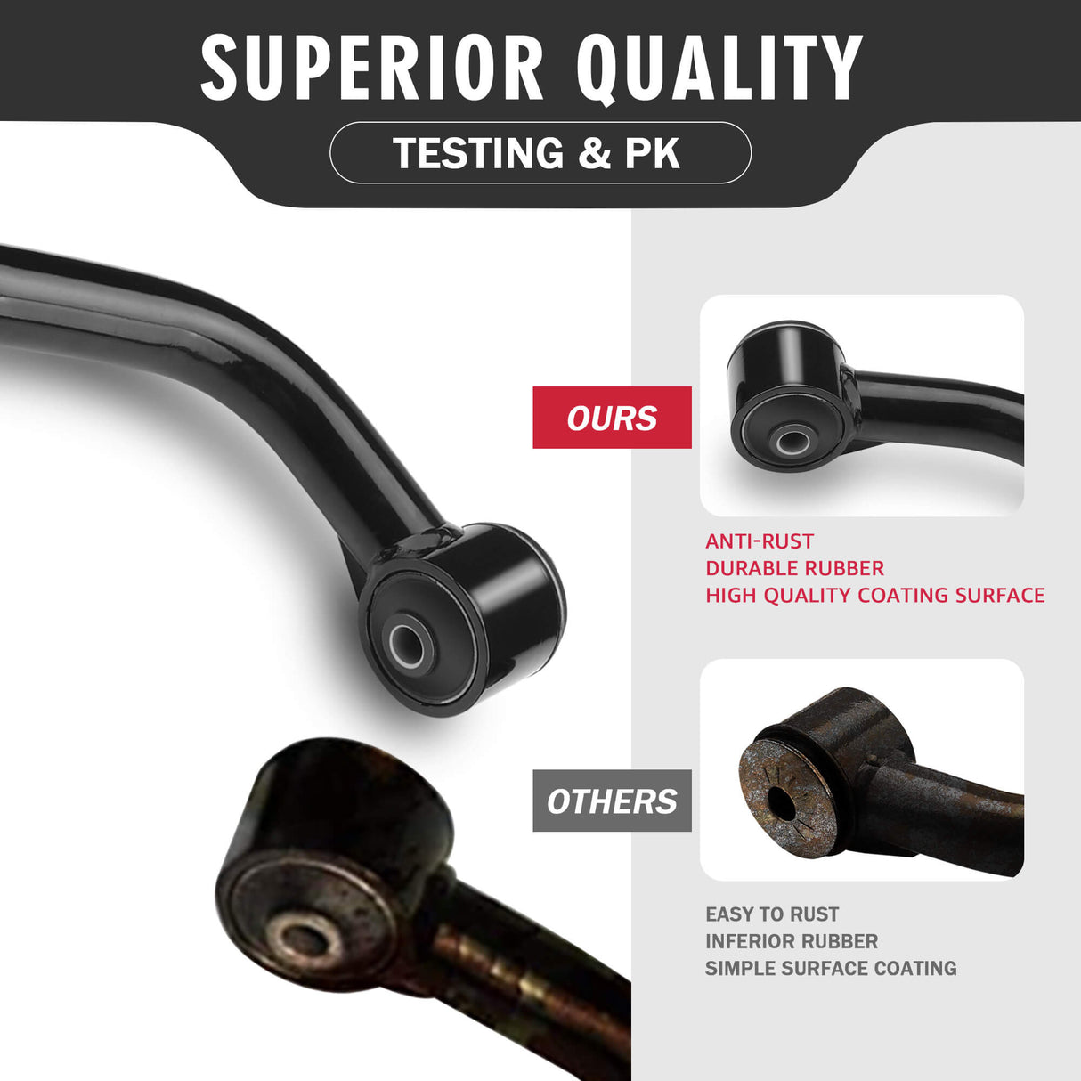 Richeer Front Upper Control Arms for  2-4" Lift Fits 2015-2022 Chevrolet Colorado 2nd Gen (RG) & 2015-2022 GMC Canyon 2nd Gen (GMT31XX)