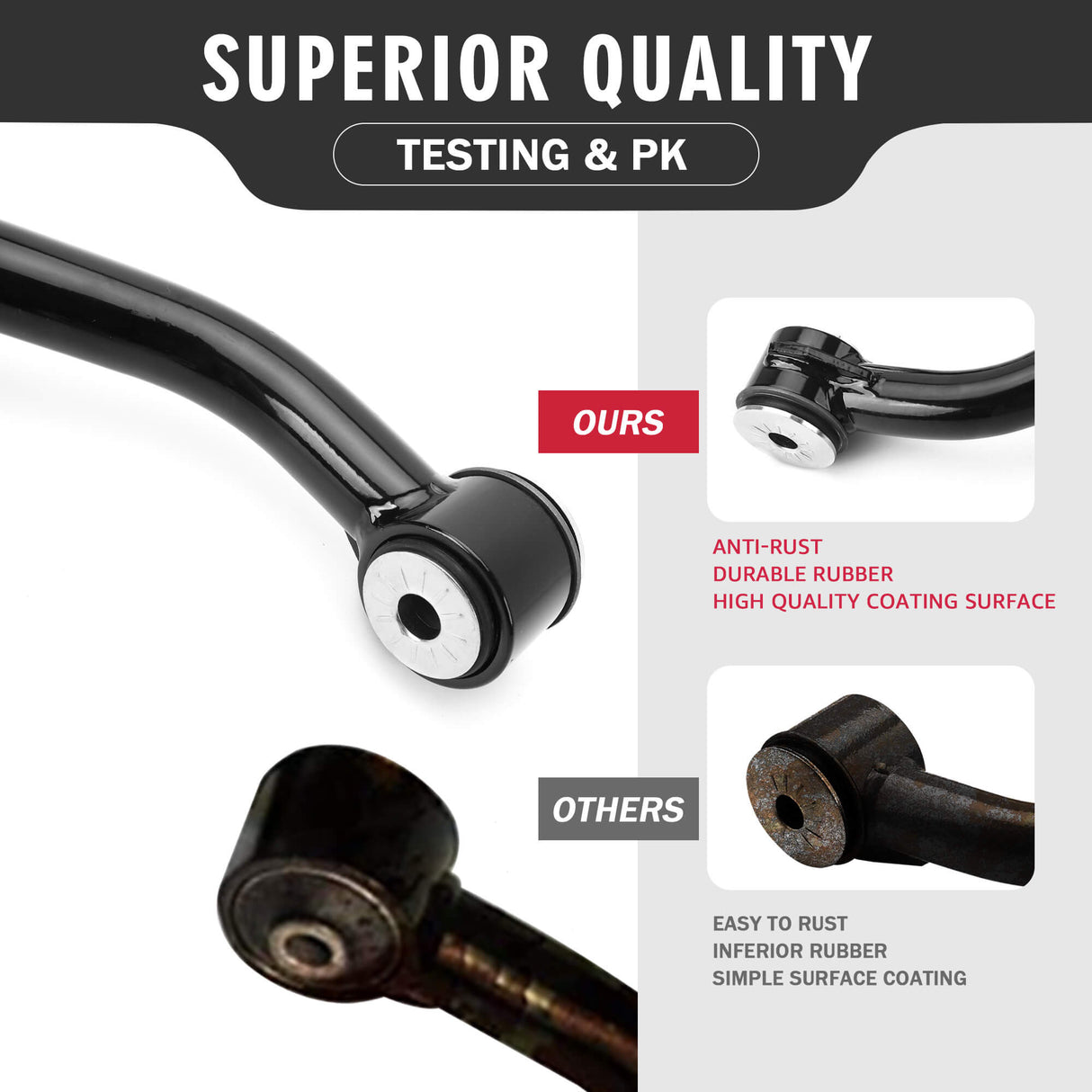 Richeer Front Upper Control Arms for 2-4" Lift Fits 1988-1999 Chevy and GMC (K1500)