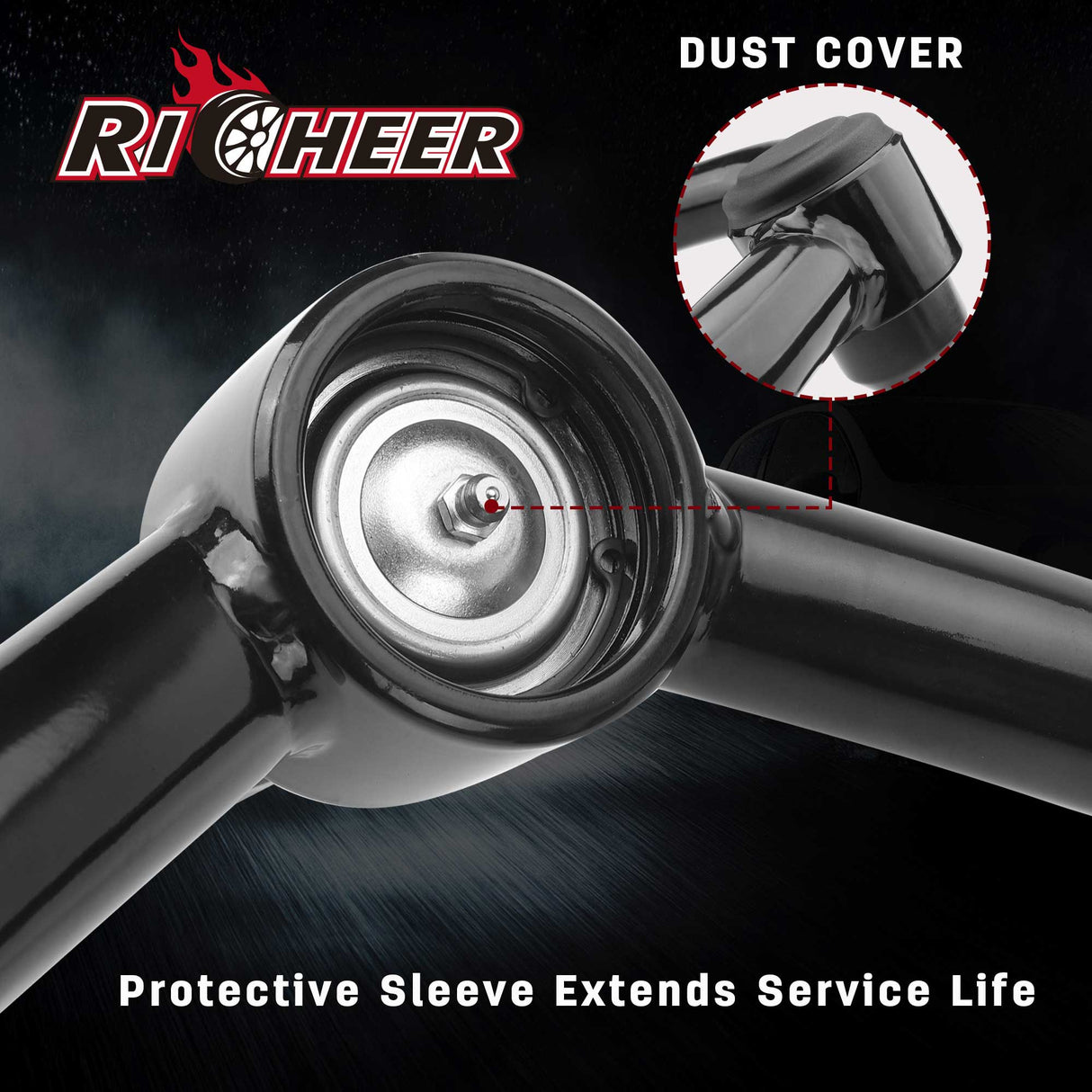 Richeer Front Upper Control Arms for 2-4" Lift Fits Nissan Titan(2004-2024) & Armada - Black