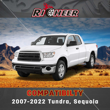 Richeer Front Upper Control Arms for 2-4" Lift Fits 2nd Gen Toyota Tundra(2007-2021) & Sequoia- Black