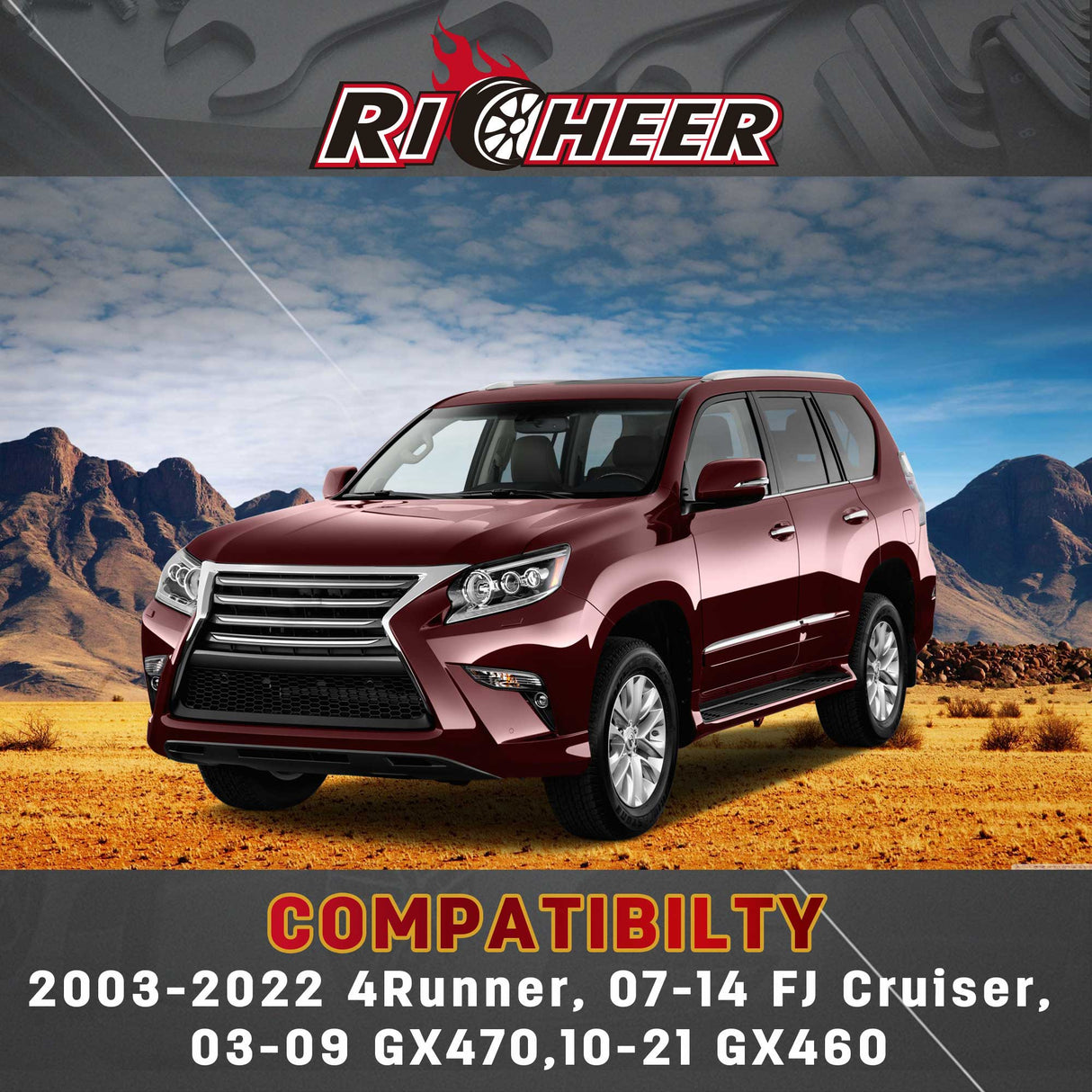 Richeer 3"-4" Rear Lower Control Arms for Toyota and Lexus(03-23 4Runner, GX470 & More)