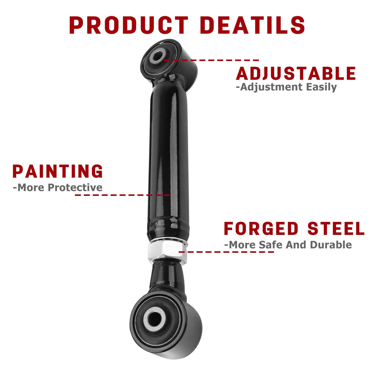 Richeer 2-4" Rear Upper Control Arms for Toyota and Lexus (2003-2023 4Runner, GX470 & More)