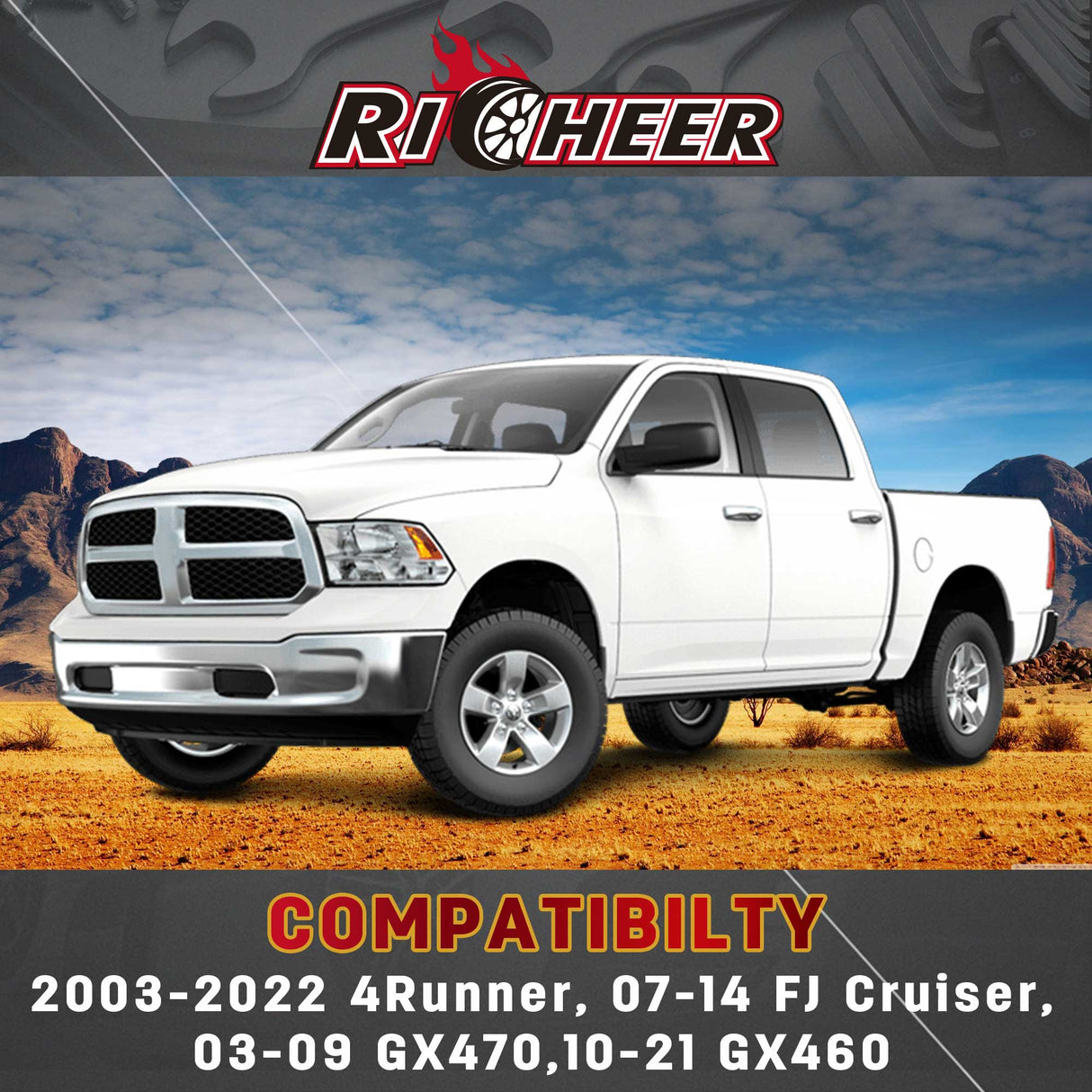 Richeer 2-4" Rear Upper Control Arms for Toyota and Lexus (2003-2023 4Runner, GX470 & More)