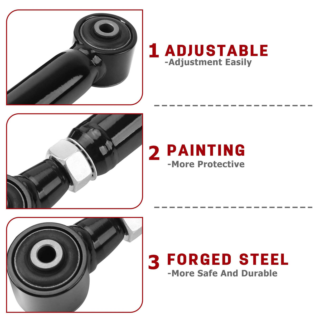 Richeer 2-4" Rear Upper Control Arms for Toyota and Lexus (2003-2023 4Runner, GX470 & More)