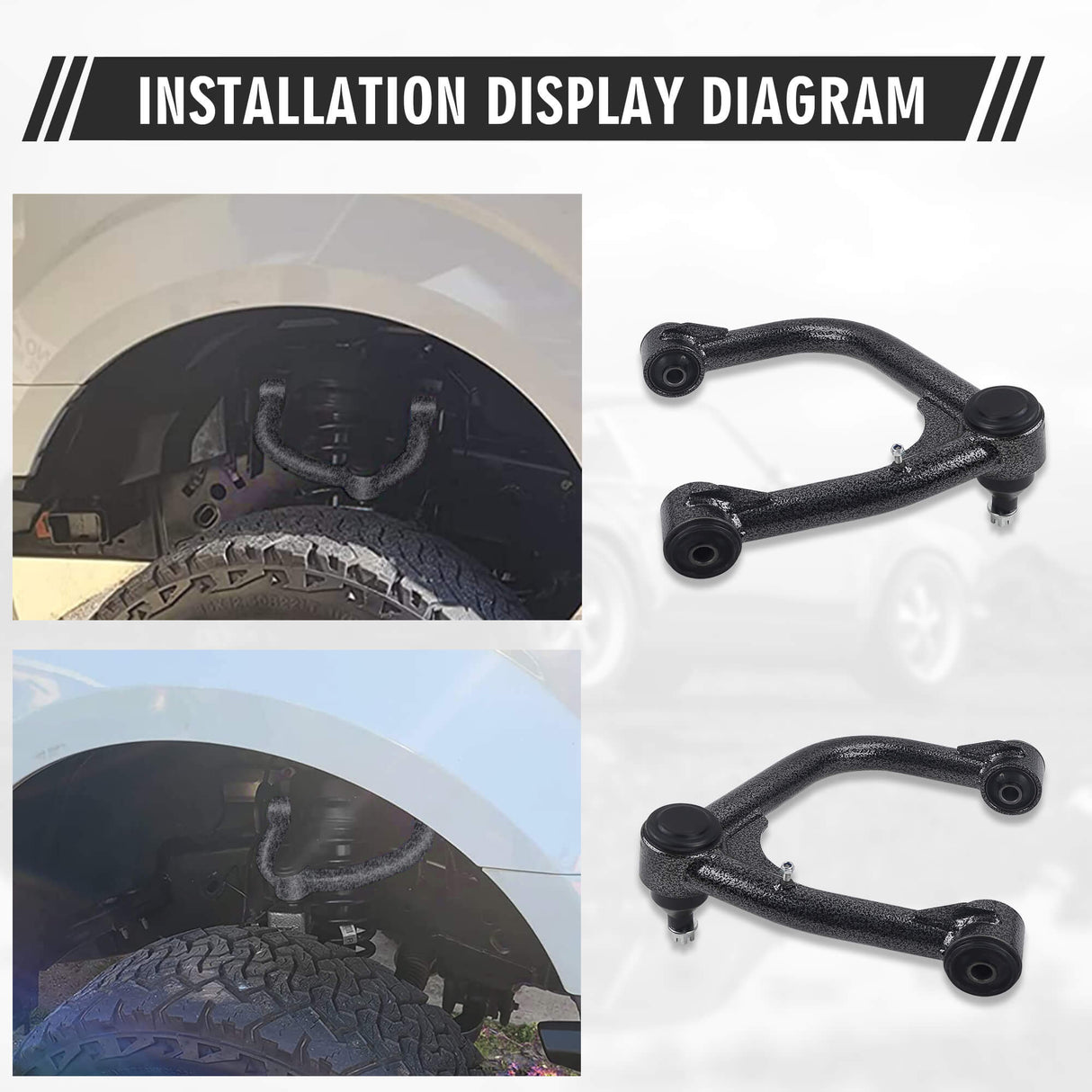 Richeer Front Upper Control Arms for 2-4" Lift Fits 2nd Gen Toyota Tundra(2007-2021) & Sequoia