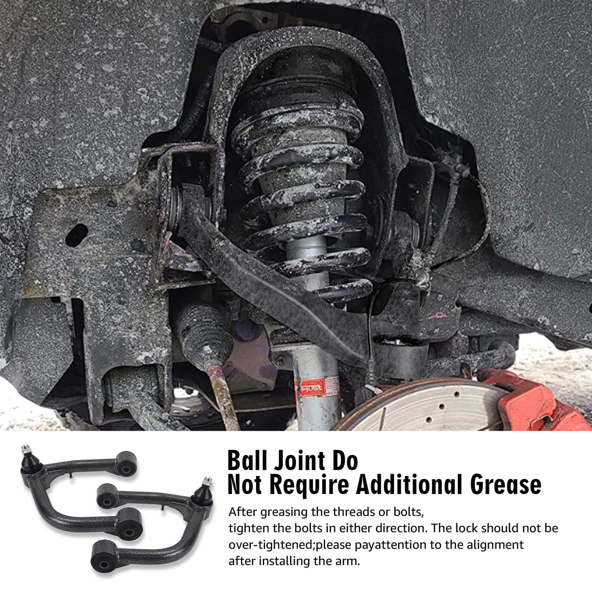 Richeer Front Upper Control Arms for 2-4" Lift Fits 2nd Gen Toyota Tundra(2007-2021) & Sequoia