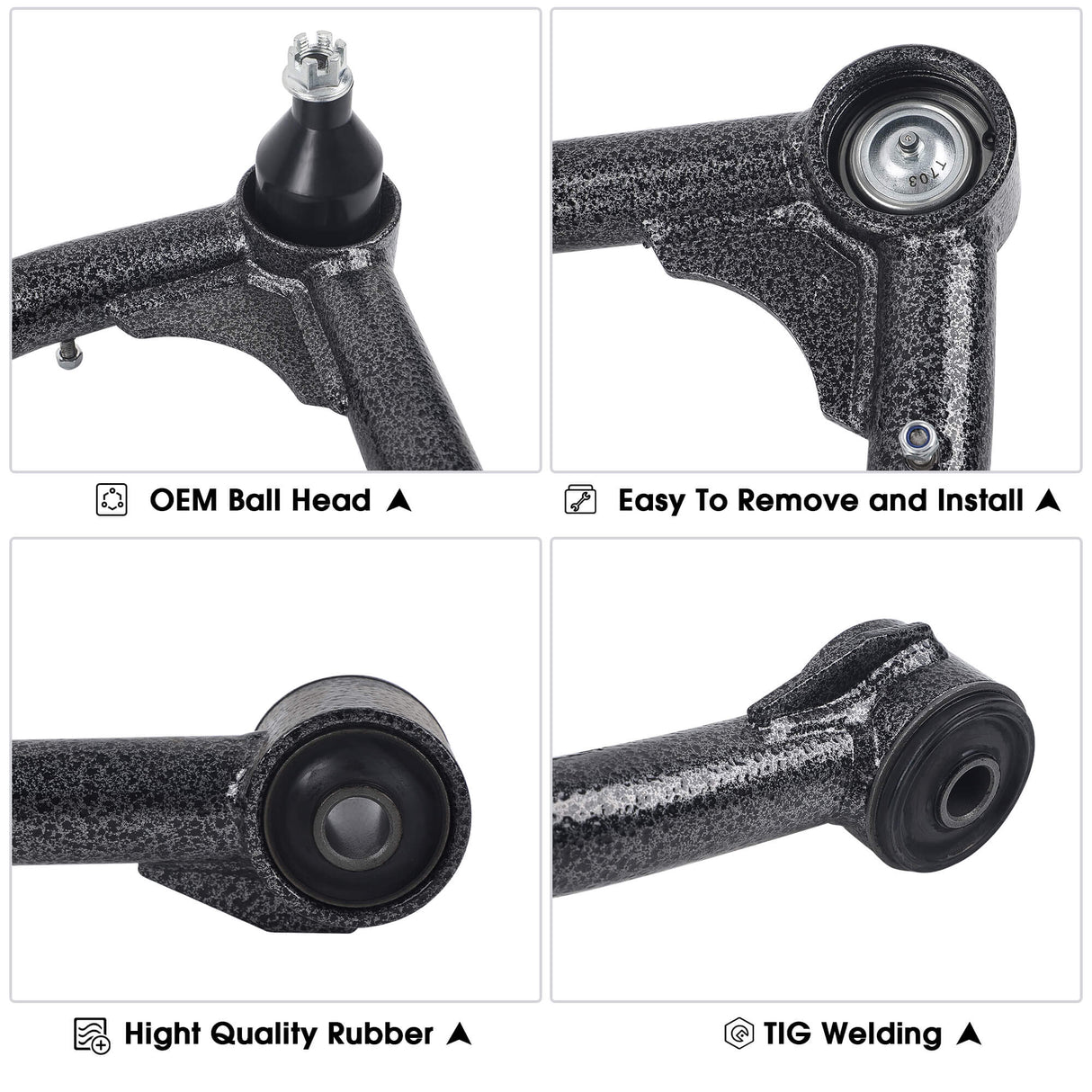 Richeer Front Upper Control Arms for 2-4" Lift Fits 2nd Gen Toyota Tundra(2007-2021) & Sequoia