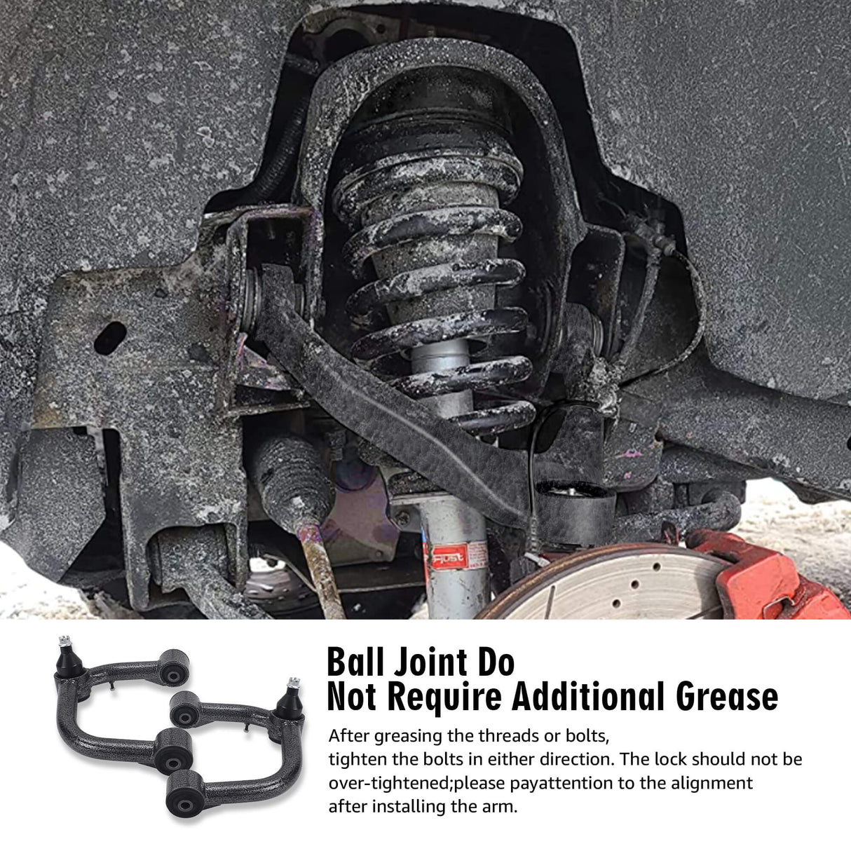 Richeer Front Upper Control Arms for 2-4" Lift Fits 2003-2024 Toyota 4 Runner FJ