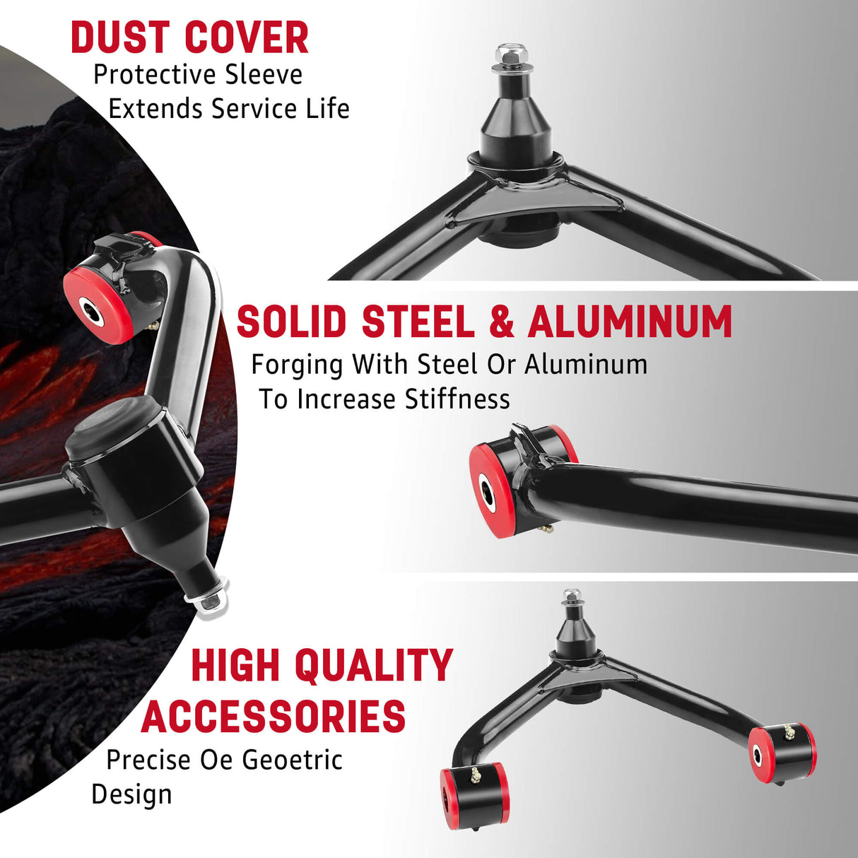 Richeer 2-4" Front Upper Control Arms for Chevy and GMC(Silverado, Sierra)