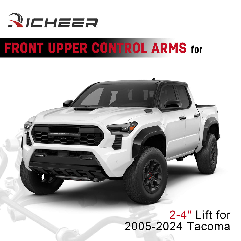 Richeer Front Upper Control Arms for 2-4“ Lift  Fits 2005-2023 Toyota Tacoma 2nd Gen & 3nd Gen(Only Fit 6 Lug Models)-PU WELDING
