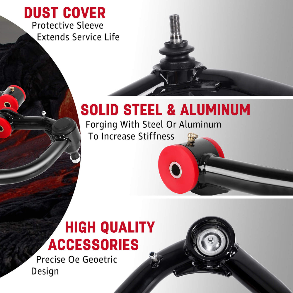 Richeer Front Upper Control Arms for 2-4“ Lift  Fits 2005-2023 Toyota Tacoma 2nd Gen & 3nd Gen(Only Fit 6 Lug Models)-PU WELDING