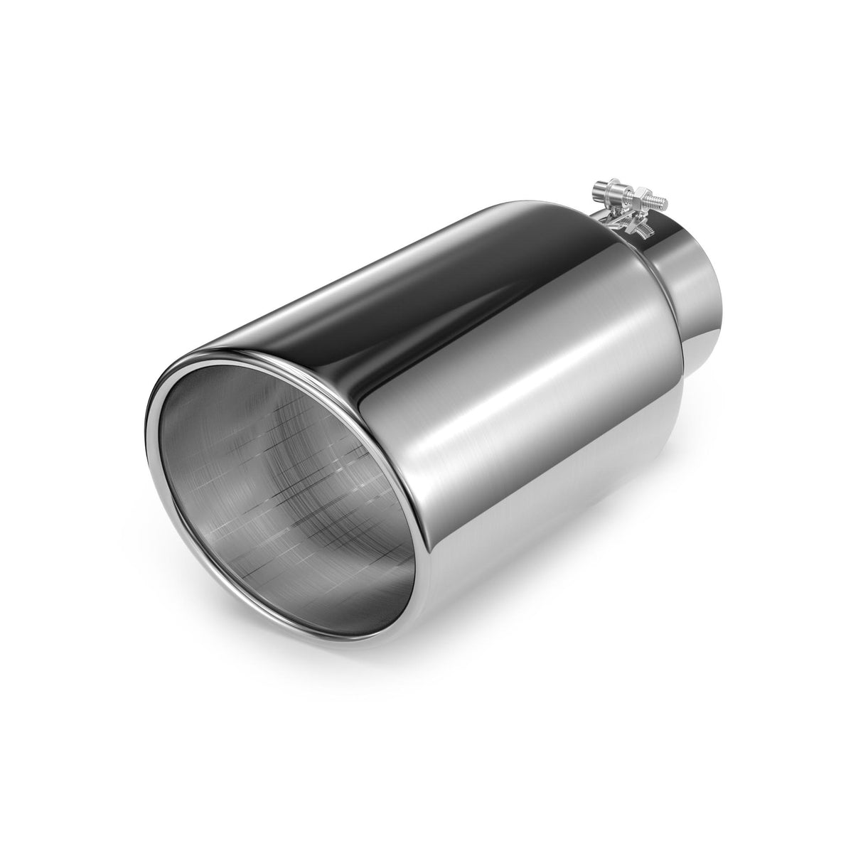 Richeer 5" Inlet Exhaust Tip, 8" Outlet 15" Length Polished Stainless Steel Bolt-on Design Universal