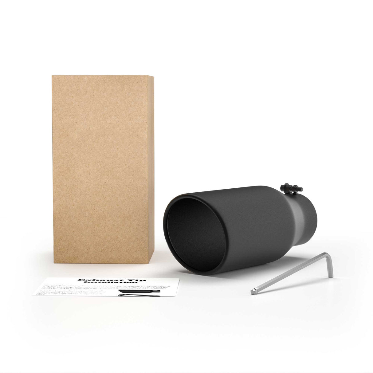 Richeer 4" Inlet to 5" Outlet Exhaust Tip, 12" Length Black Powder Coated Stainless Steel Universal