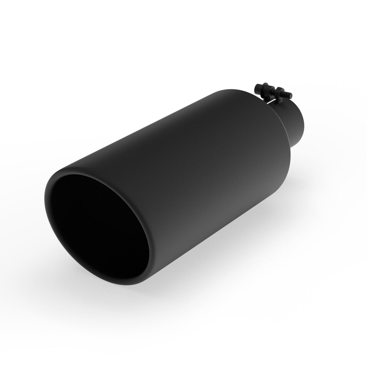 Richeer 3" Inlet Exhaust Tip, 6" Outlet, 15" Length, Black Powder Coated Stainless Steel