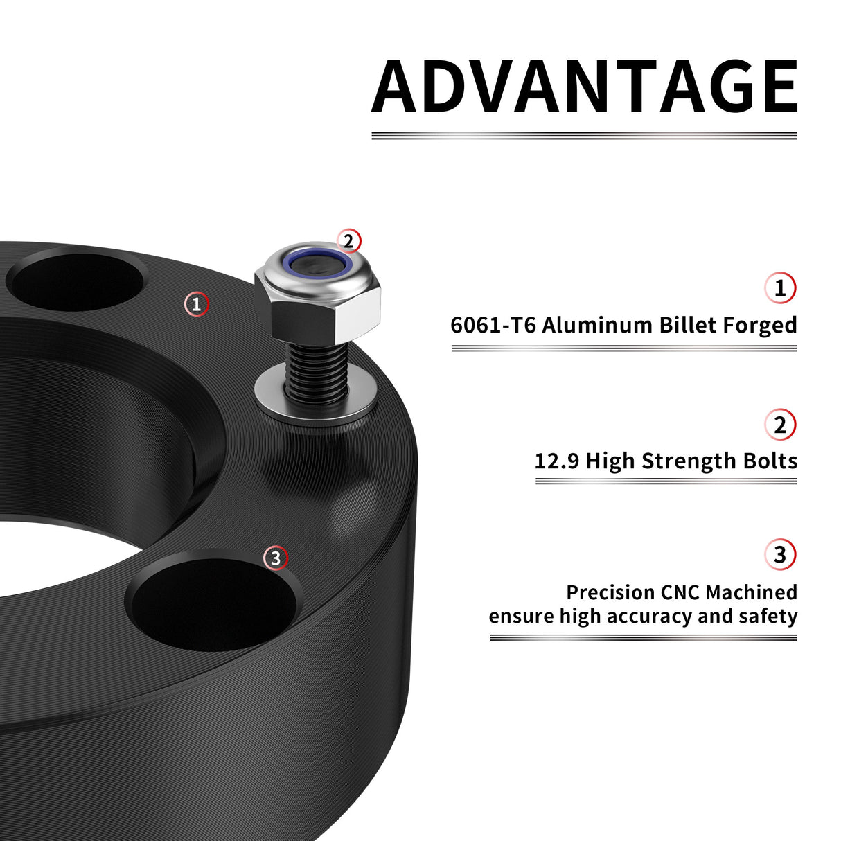 Richeer 2.5" Front Leveling Kit for Chevy and GMC(Silverado, Sierra)