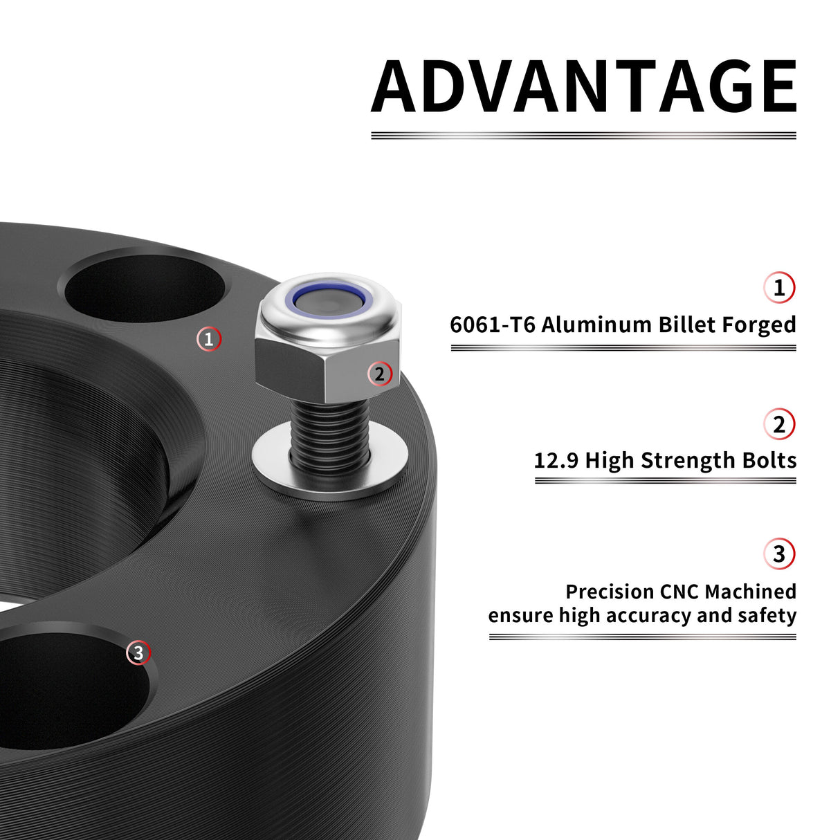 Richeer 3" Front Leveling Lift Kit for 2007-2026 Chevy Silverado/GMC Sierra 1500