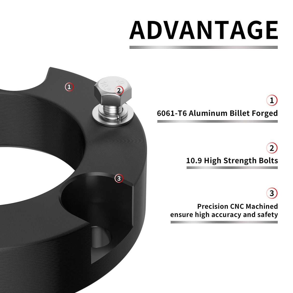 Richeer 2.5" Front Leveling Kit for Toyota(Tacoma, 4Runner, FJ Cruiser)