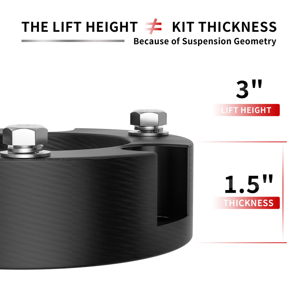 Richeer 3" Front Leveling Kit for Toyota(Tacoma, 4Runner, FJ Cruiser)