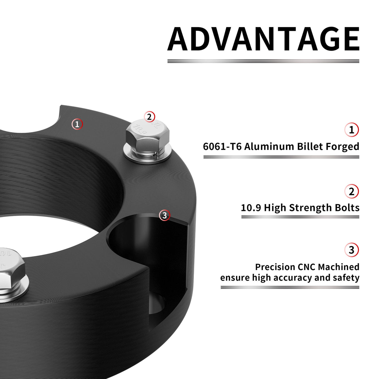 Richeer 3" Front Leveling Kit for Toyota(Tacoma, 4Runner, FJ Cruiser)