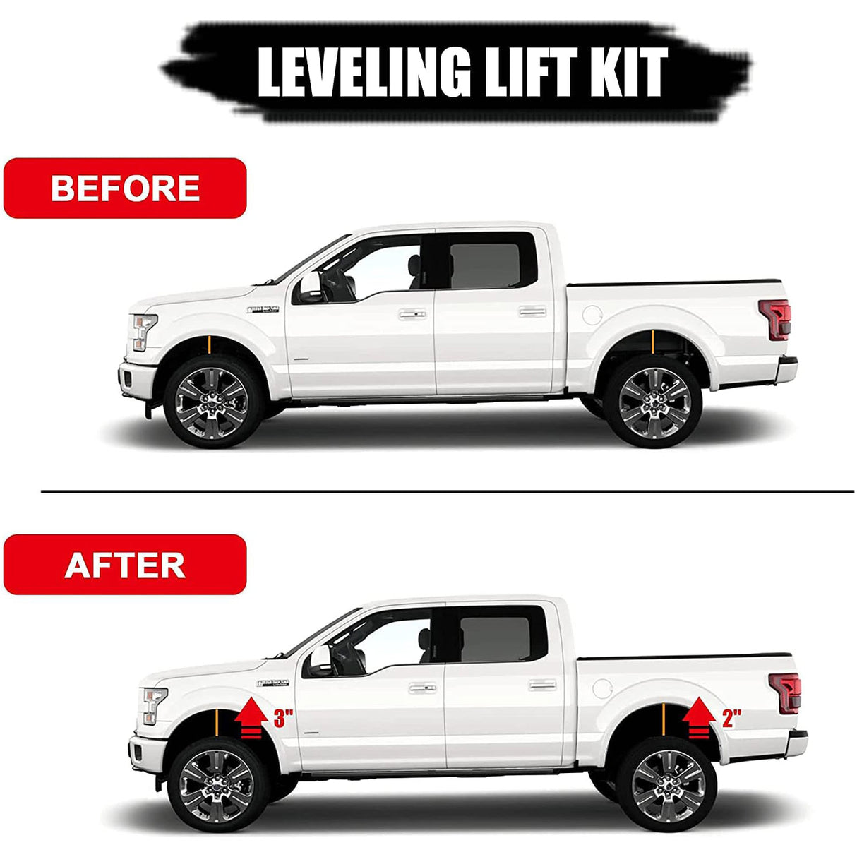 Richeer 3" Front 2" Rear Leveling Kit for Toyota(Tundra 2WD 4WD)
