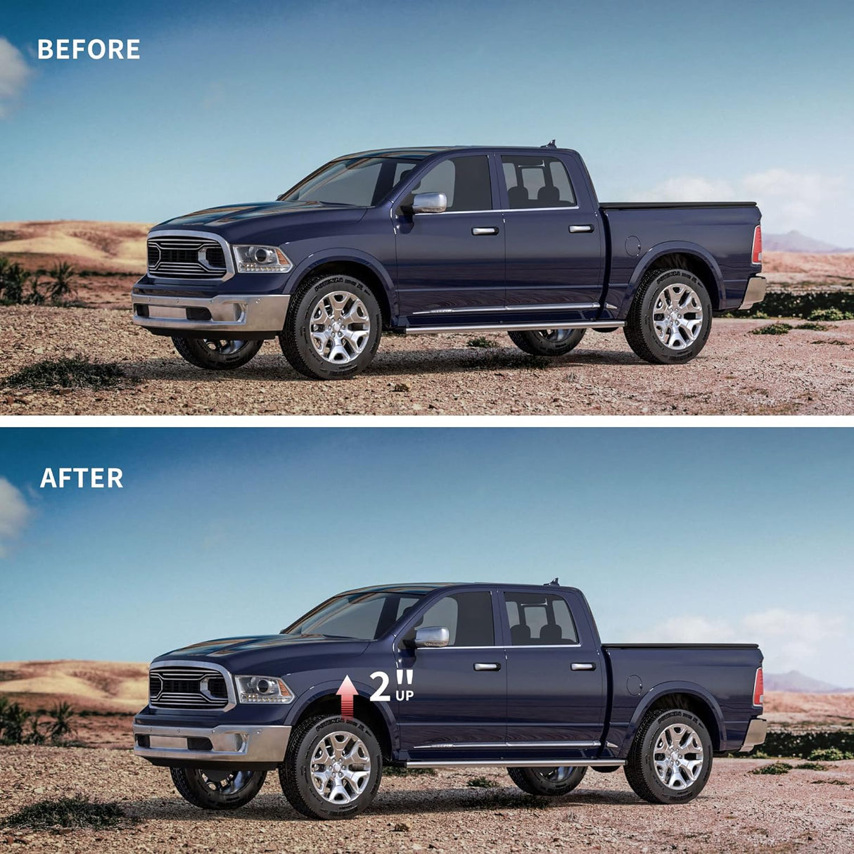 Richeer 2" Front Leveling Kit for Ram and Dodge(Ram 1500, Dakota)