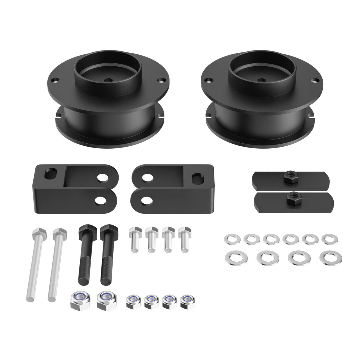 Richeer 2.5" Front Leveling Kit Heavy Duty Spring Strut Spacers With Shock Relocation Brackets(Ram 2500/3500)