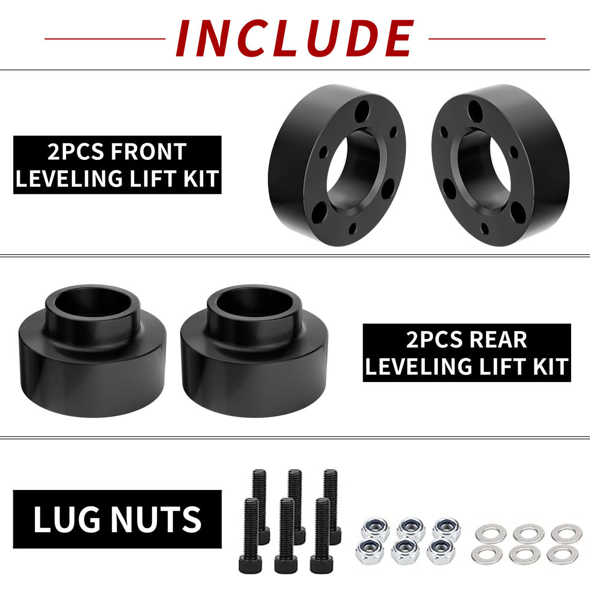 Richeer 2.5" Front 1.5" Rear Leveling Kit for Ram(Ram 1500)