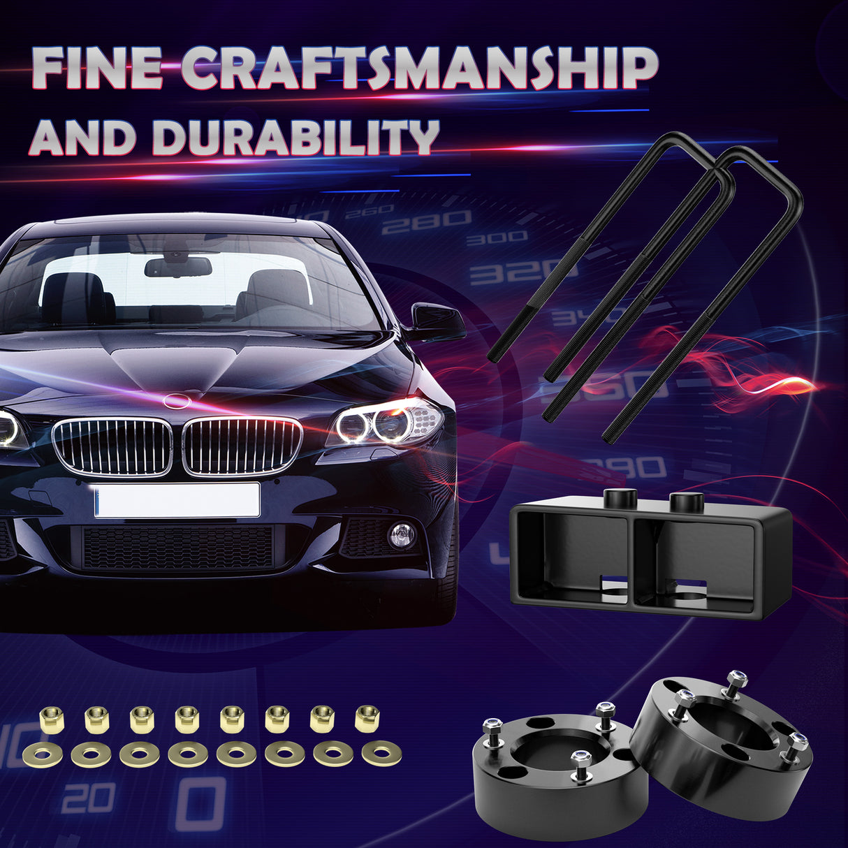 Richeer 3" Front 3" Rear Leveling Kit for Ford(F150)