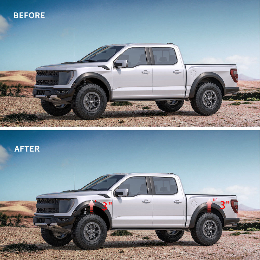 Richeer 3" Front 3" Rear Leveling Kit for Ford(F150)