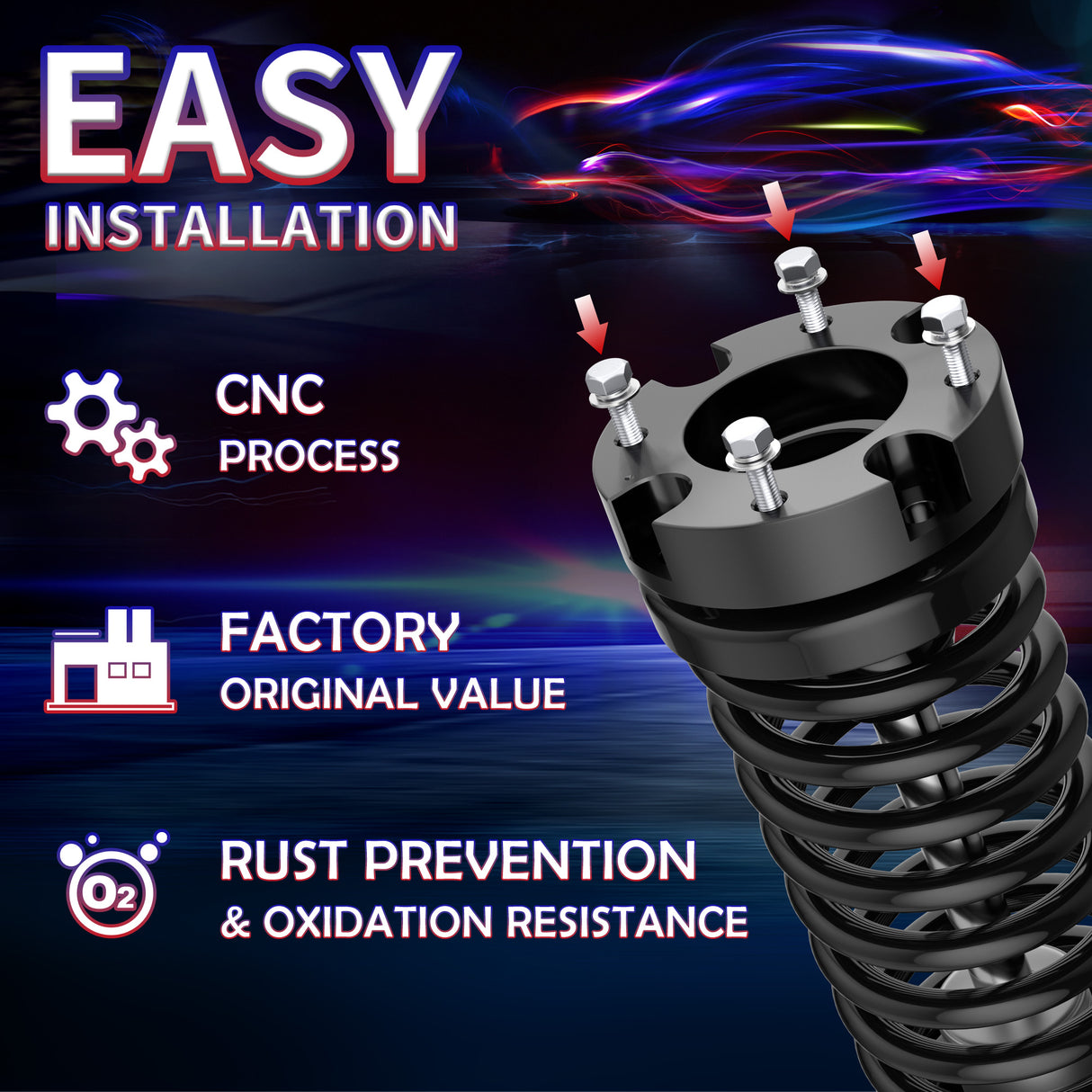 Richeer 2" Front Leveling Kit for Toyota(Tundra, Sequoia)