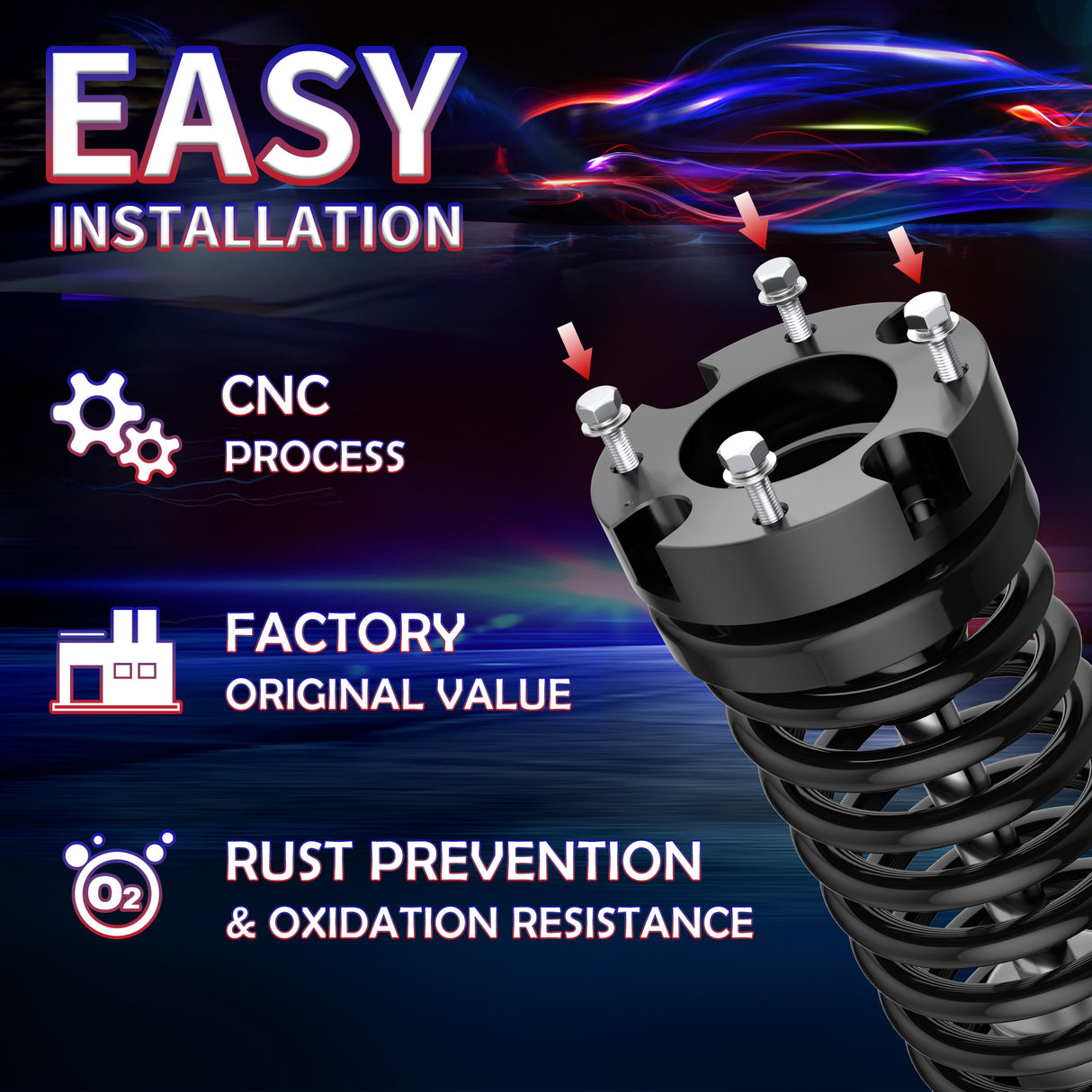 Richeer 2.5" Front Leveling Kit for Toyota(Tundra, Sequoia)