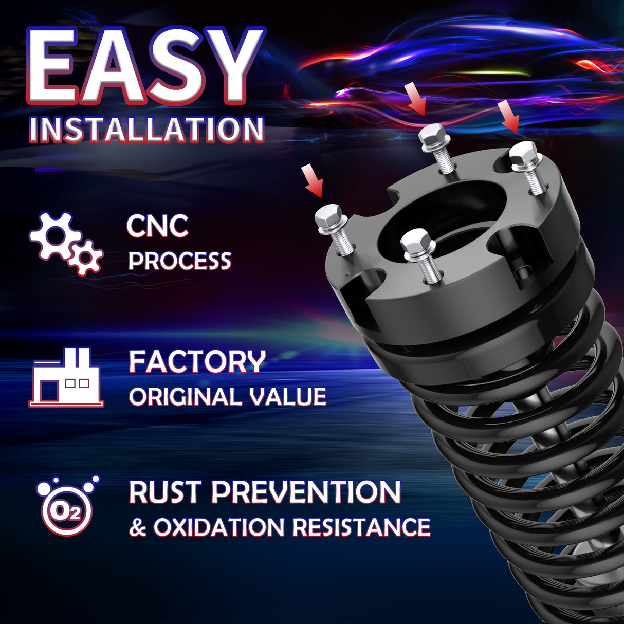 Richeer 3" Front Leveling Kit for Toyota(Tundra, Sequoia)